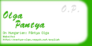 olga pantya business card